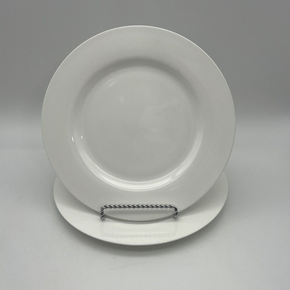 Mikasa Lucerne White Salad Plates Set of 2 9 Inch Bone China Modern Minimalist